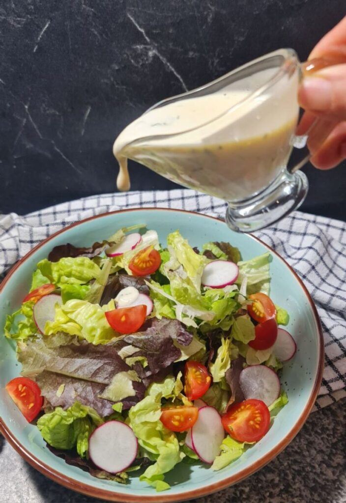 vegan ranch dressing with salad