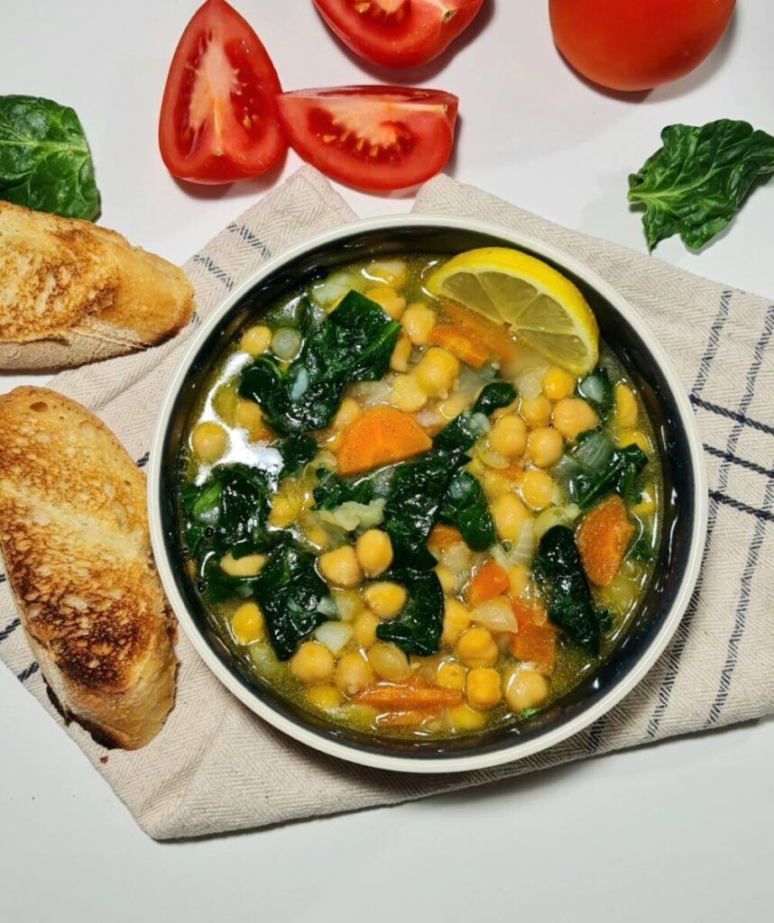 the best chickpea spinach soup recipe