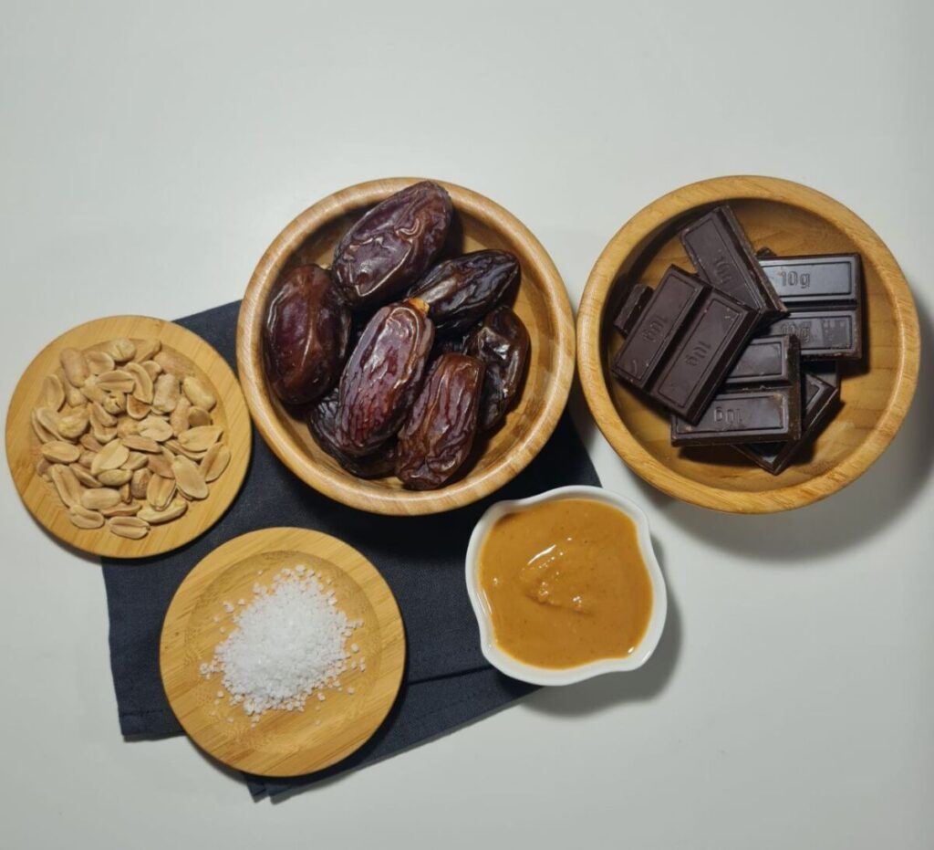 ingredients chocolate covered dates with peanut butter