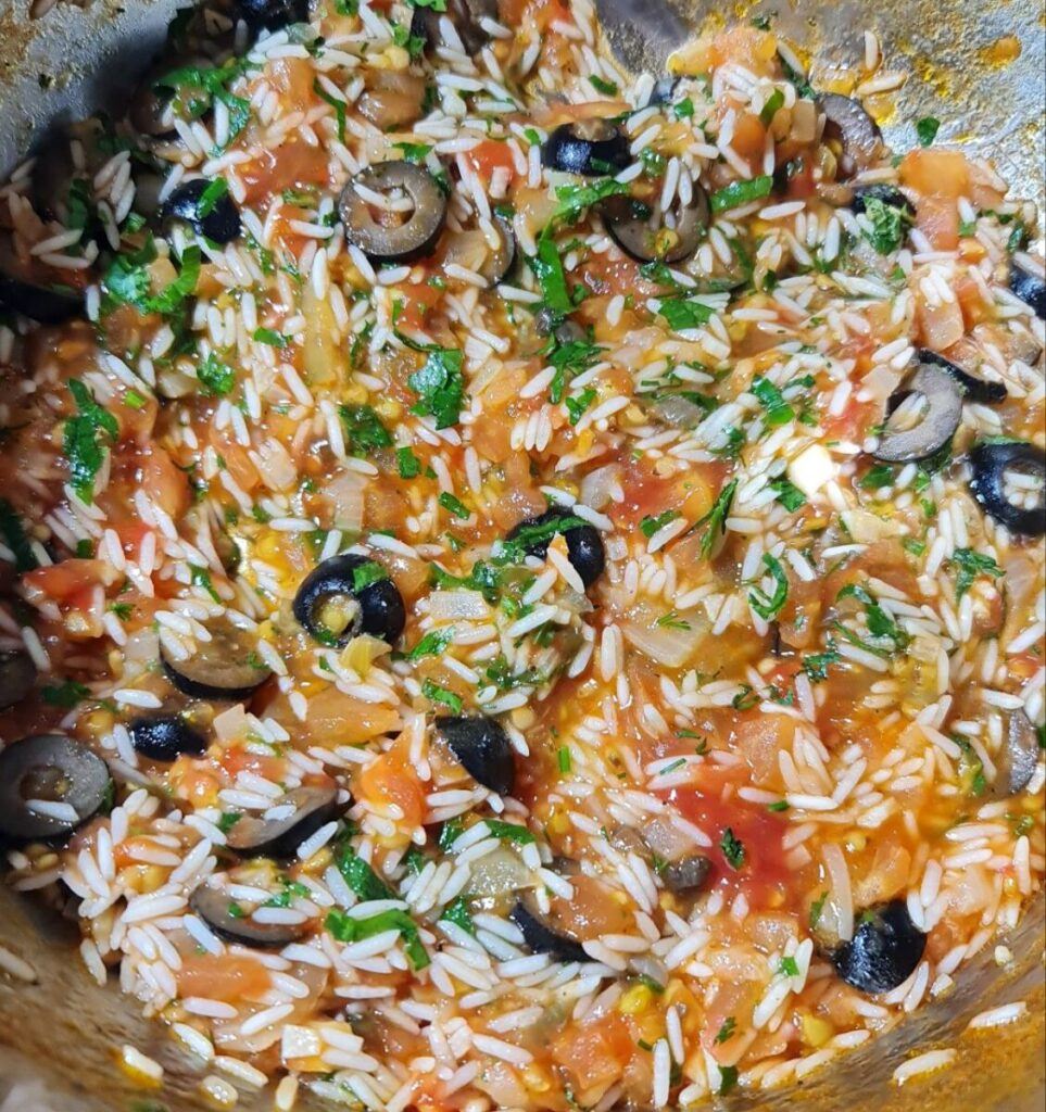 filling greek stuffed tomatoes