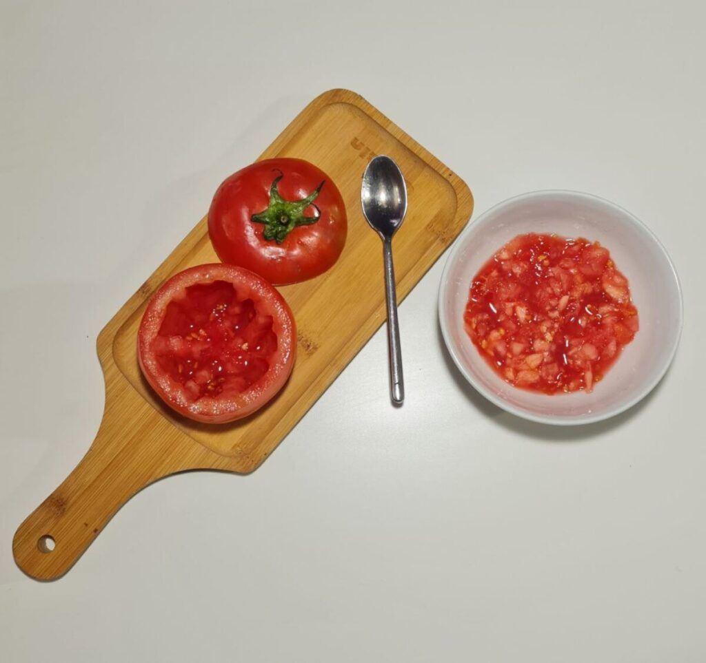 hollowing tomatoes