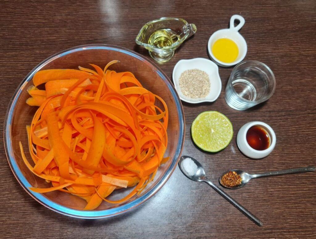 raw carrot salad making