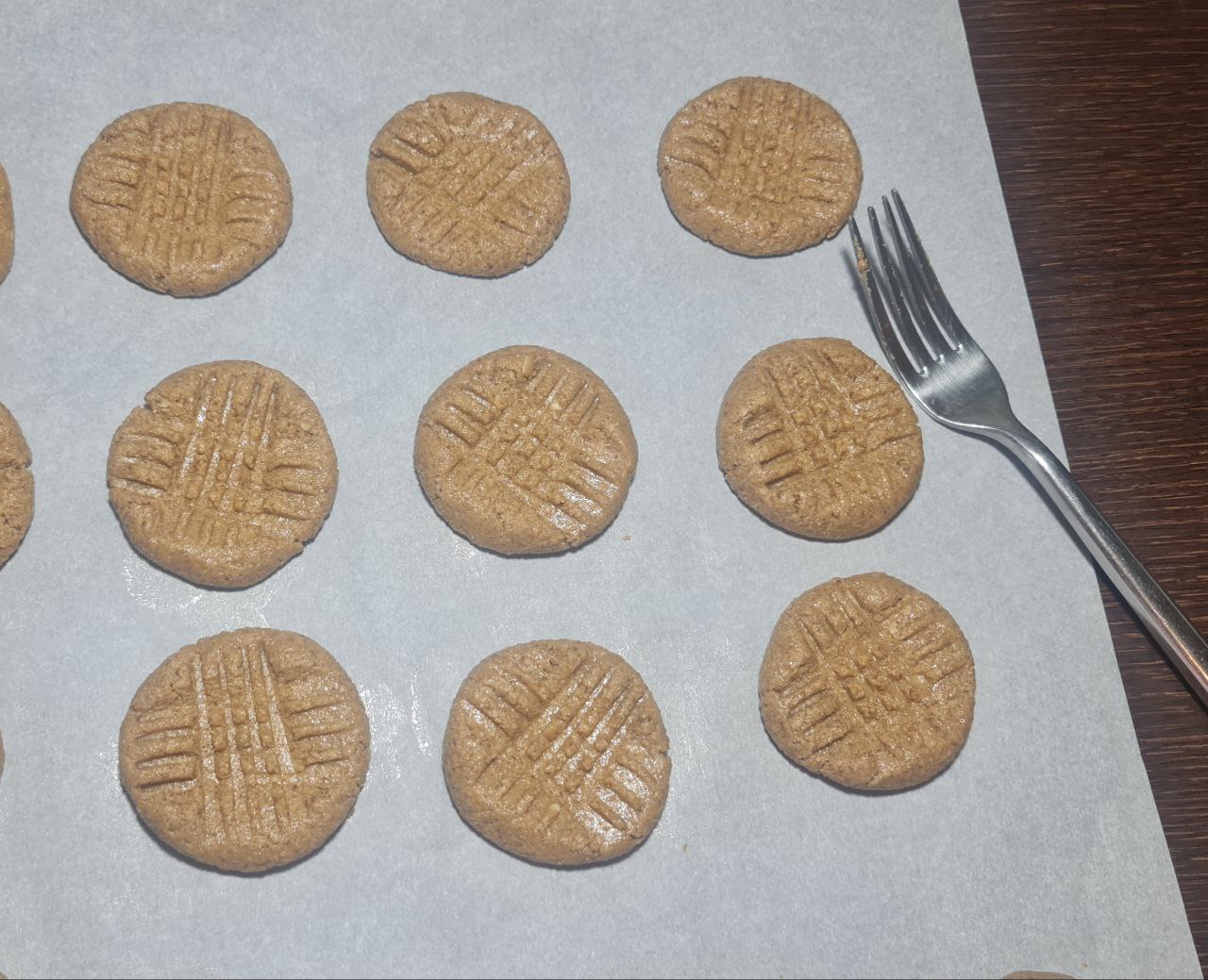 3 ingredient peanut butter cookies in making