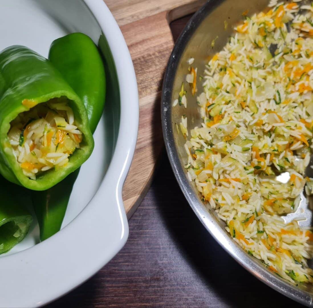 making stuffed peppers