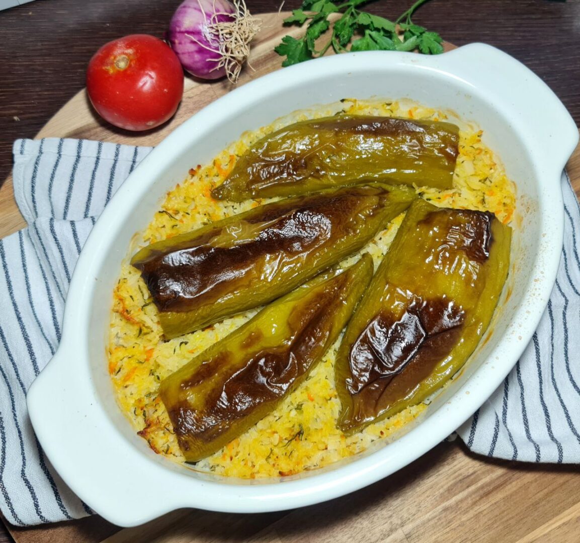 stuffed peppers ready to serve