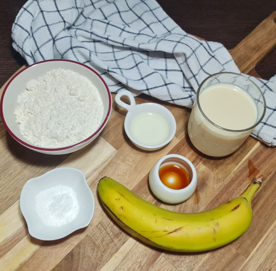 ingredients for the best vegan banana pancakes recipe