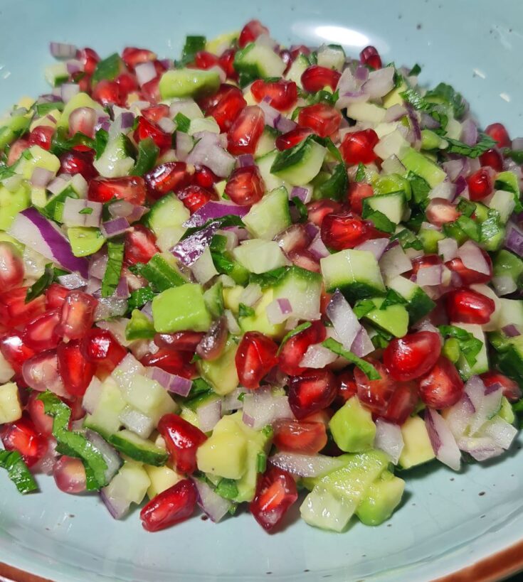 pomegranate salsa recipe close up