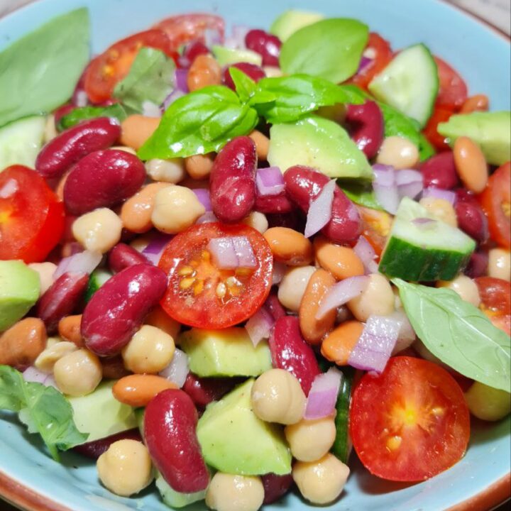 three bean salad close up image