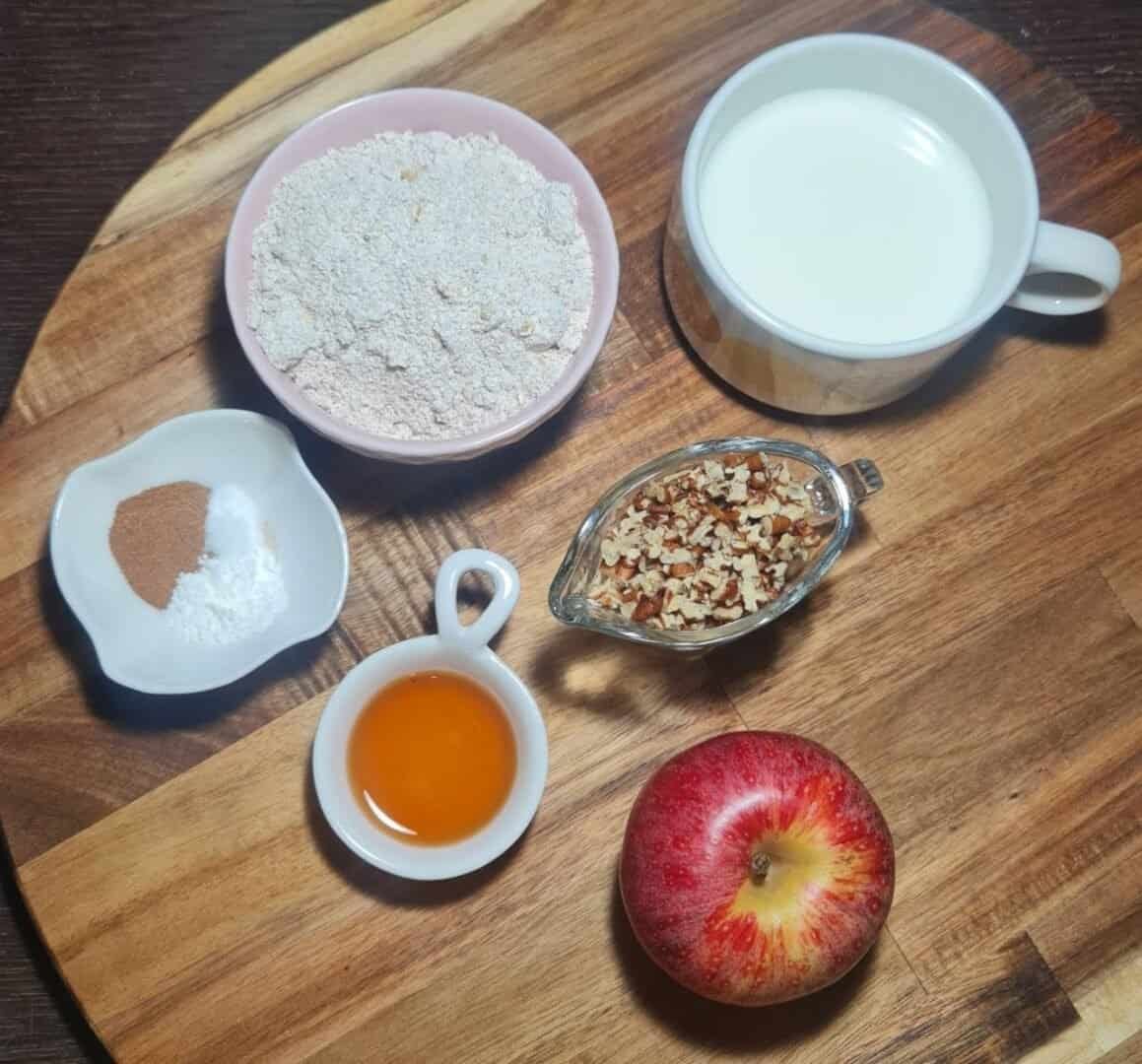 a wooden board with ingredients on it