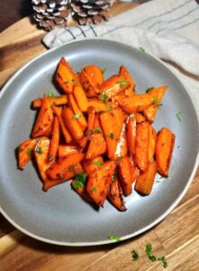 brown sugar carrots plate.