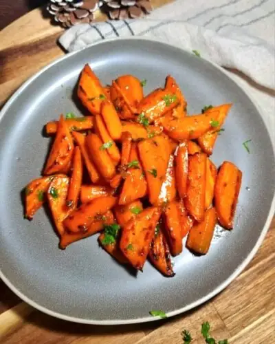 brown sugar carrots plate.