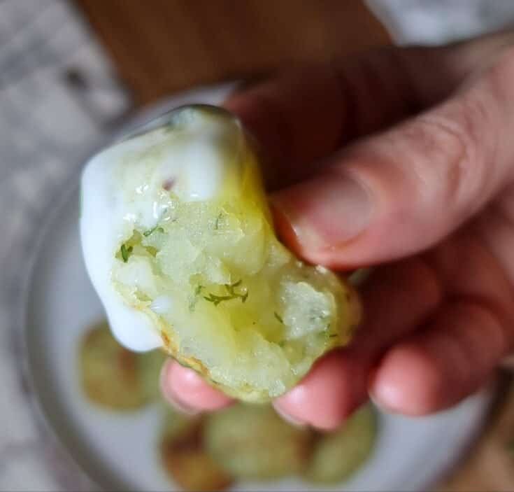 vegan mashed potato balls inside