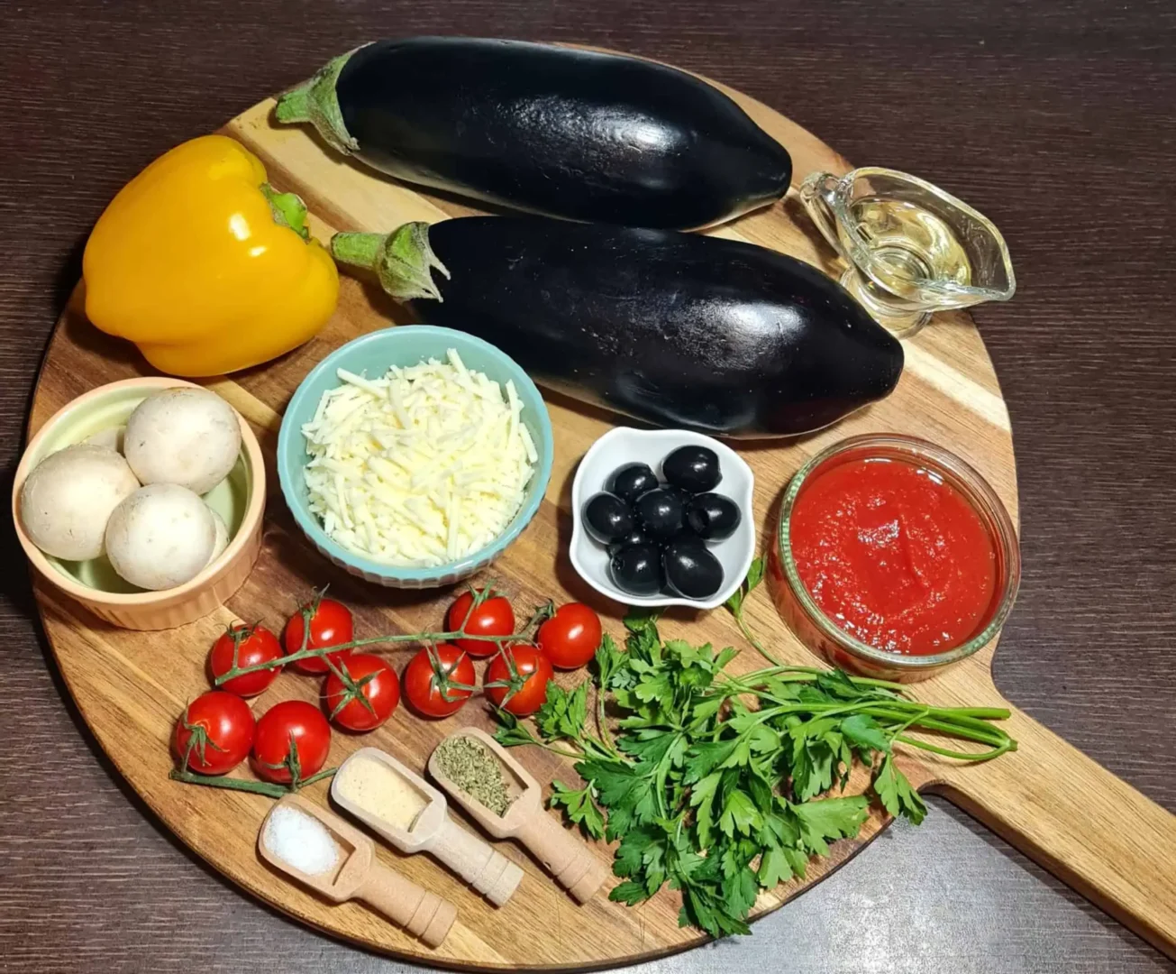 Fresh Ingredients for Mediterranean Eggplant Recipe