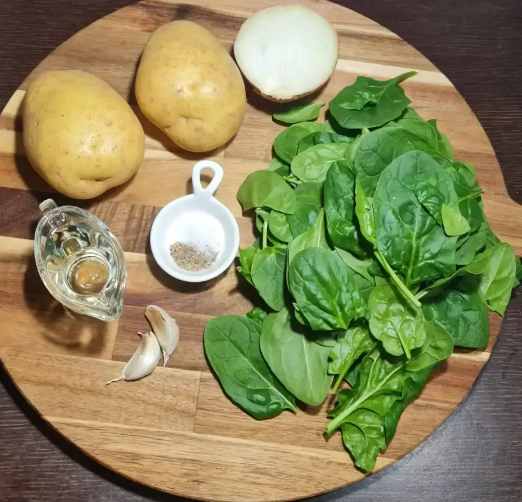 Potato spinach patties ingredients